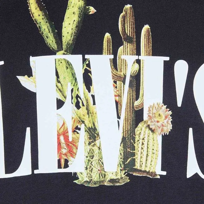 T-SHIRT LOGO SERIF CACTUS Man Jet Black