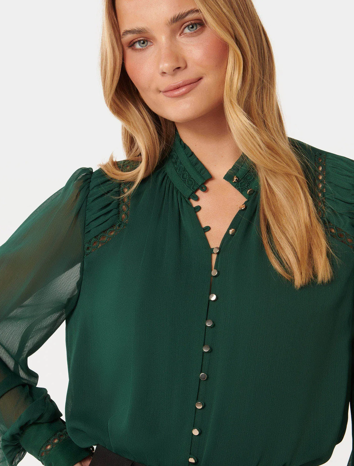 Taffy Trim Insert Blouse