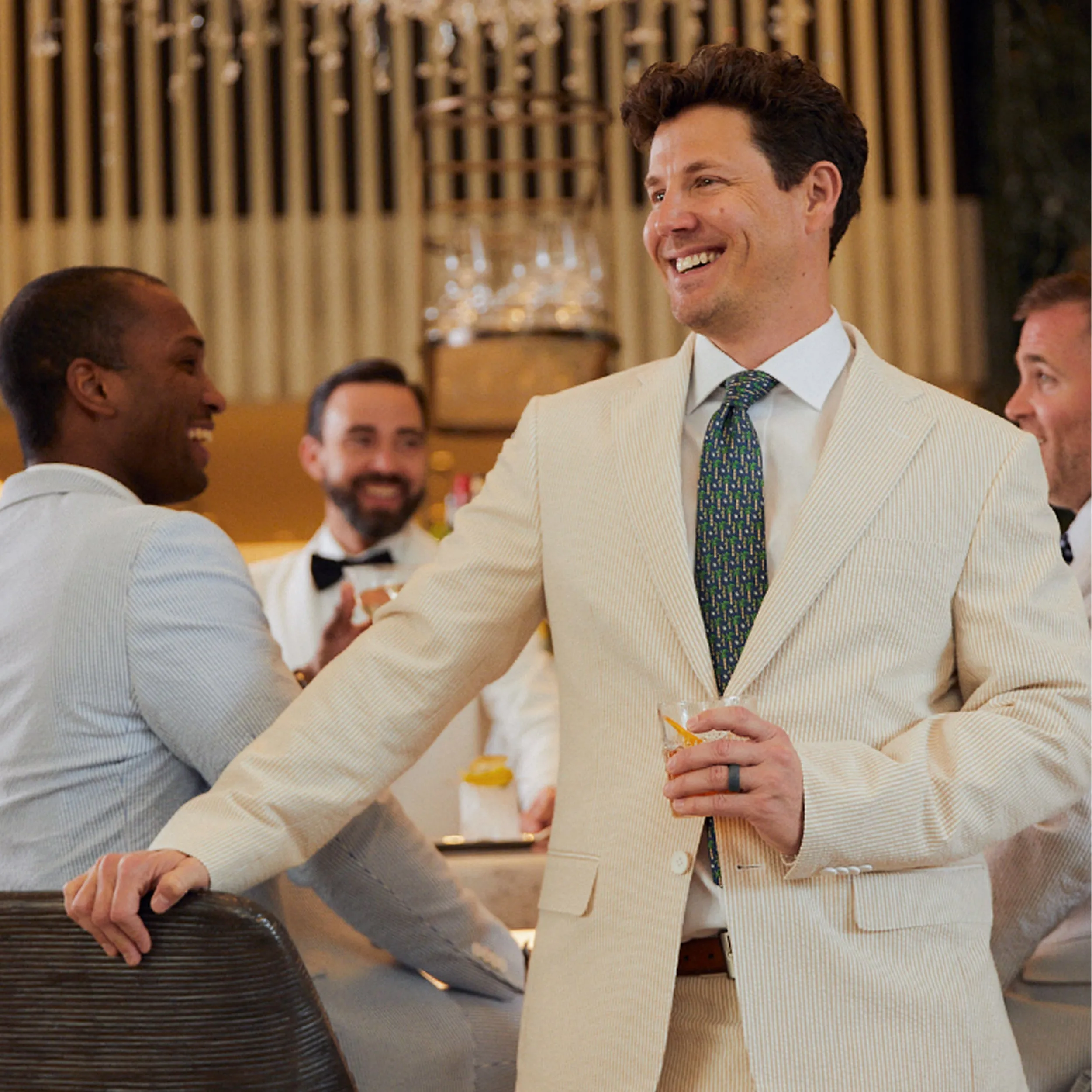 Tan Bisque Seersucker Stretch Sport Coat | Seersucker Suit Separates