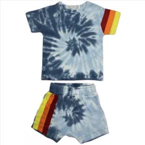 tie dye tee & shorts-denim