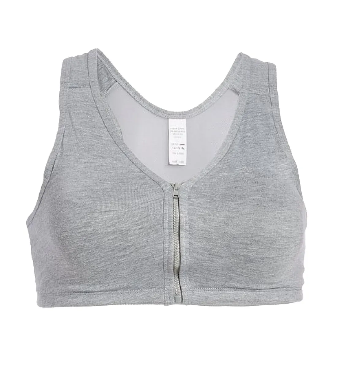 Valmont Zip-Front Sports Bra (1611A) - Heather Gray