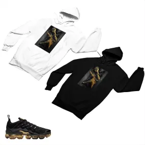 VaporMax Plus Black and Gold Matching Custom Designed Hoodies AVP 2-6-17