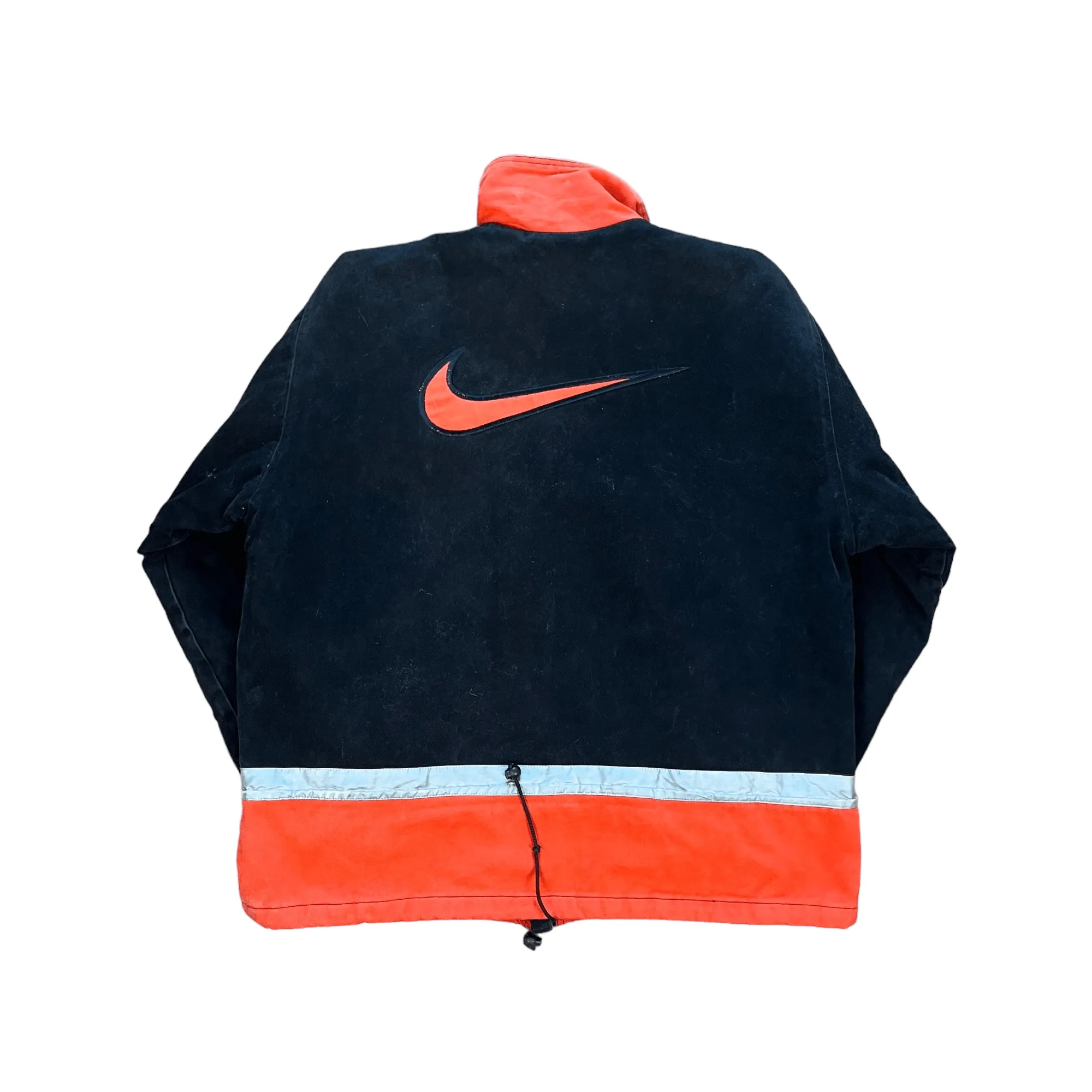 Vintage 90s Black, Orange + Grey Nike Coat - Large