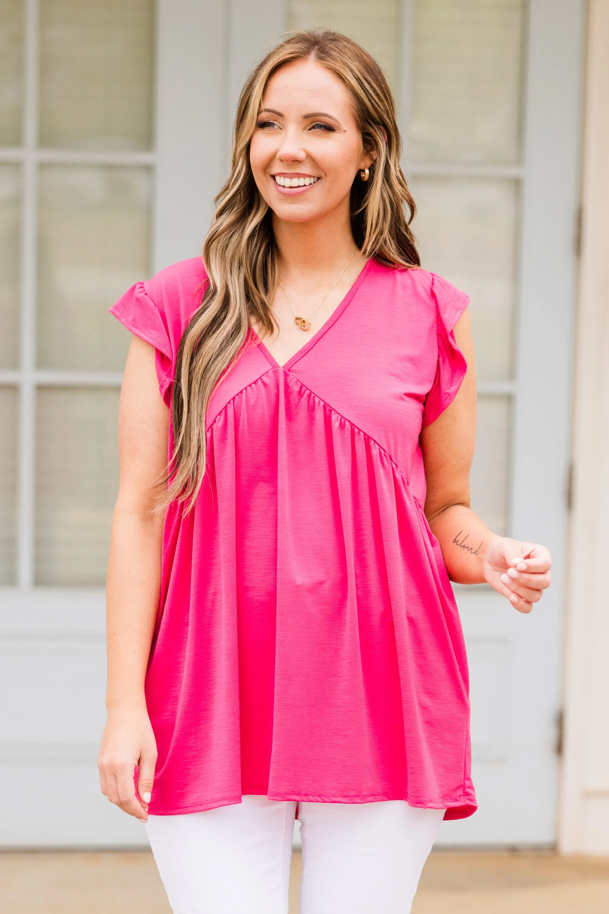 What We Could've Been Babydoll Top, Magenta New