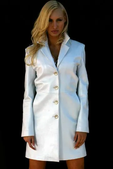 White Leather Lab Coat