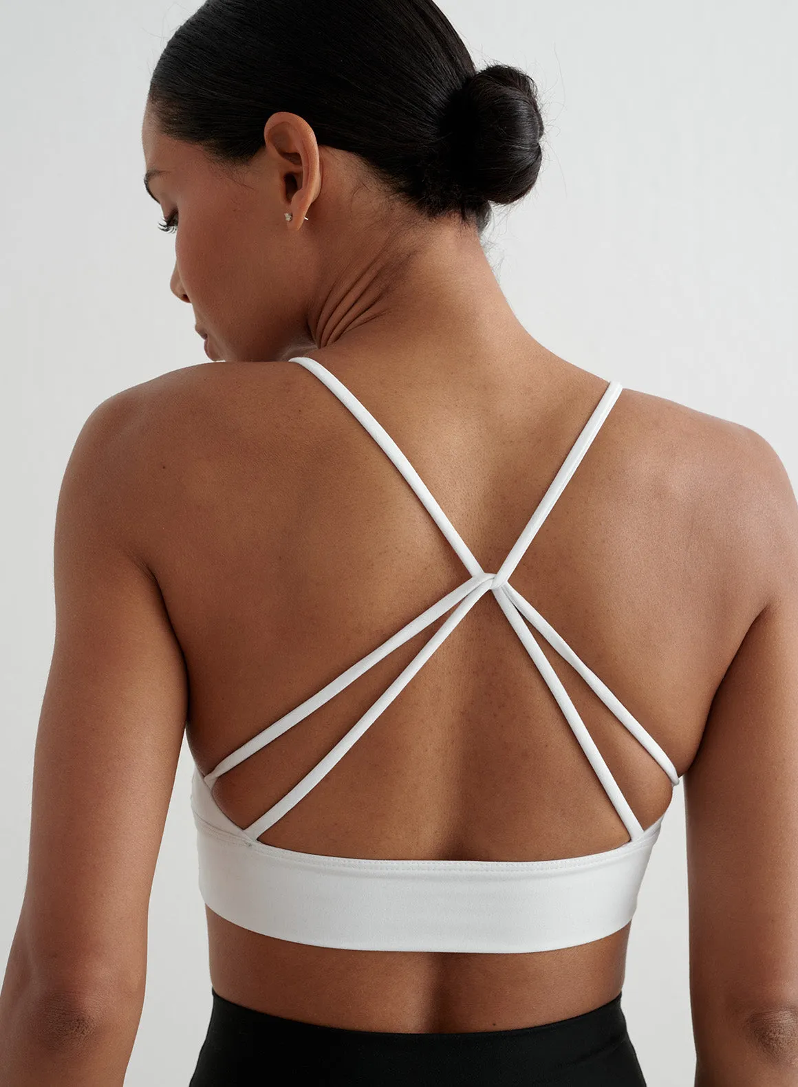 White Sense Strap Bra