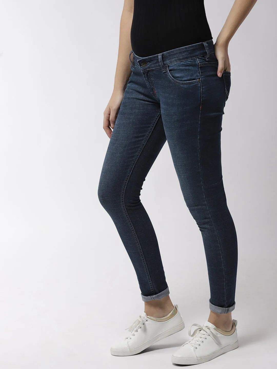 Women Blue Skinny Fit Mid-Rise Clean Look Jeans