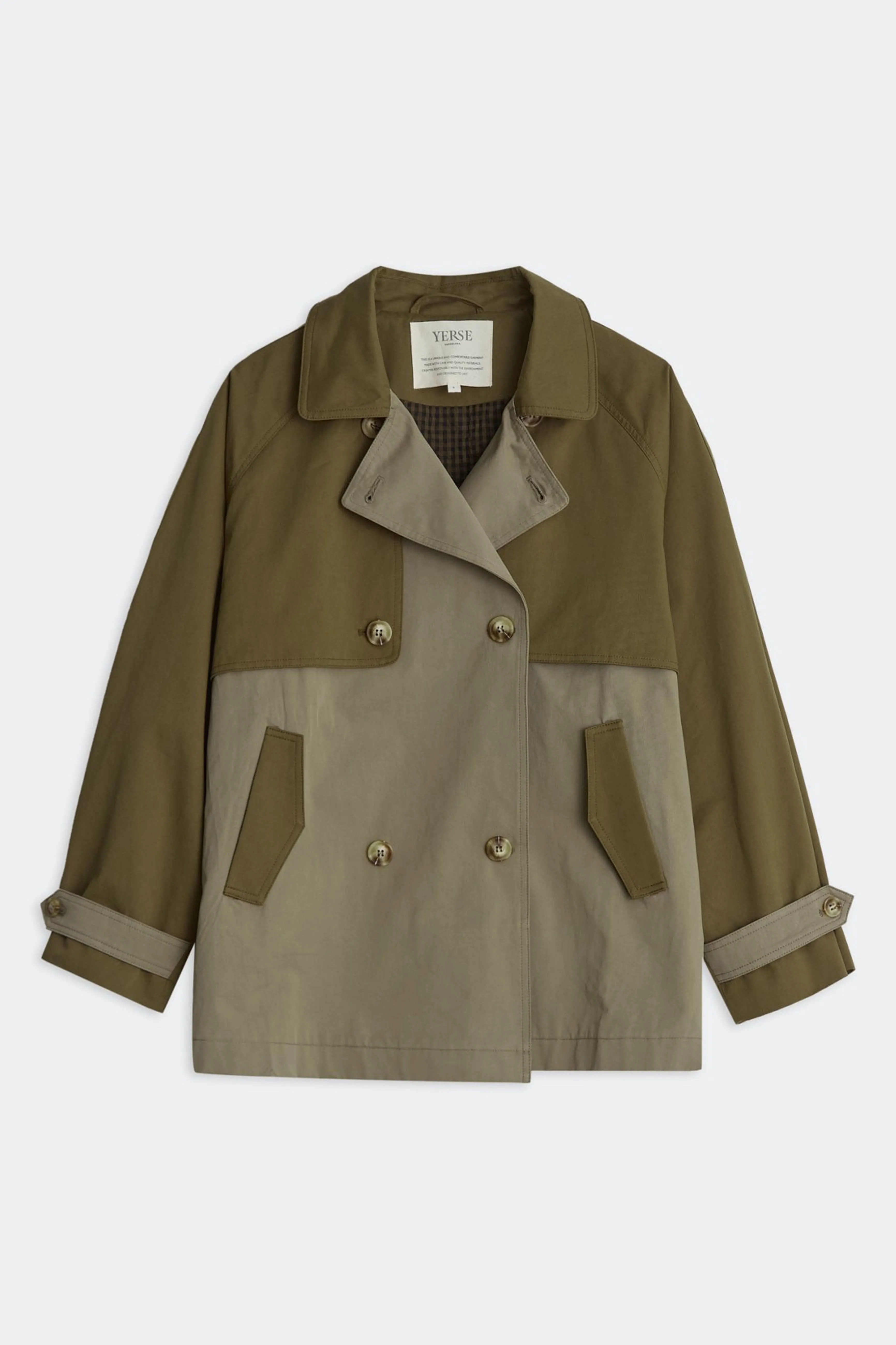 Yerse Two Tone Waterproof Coat