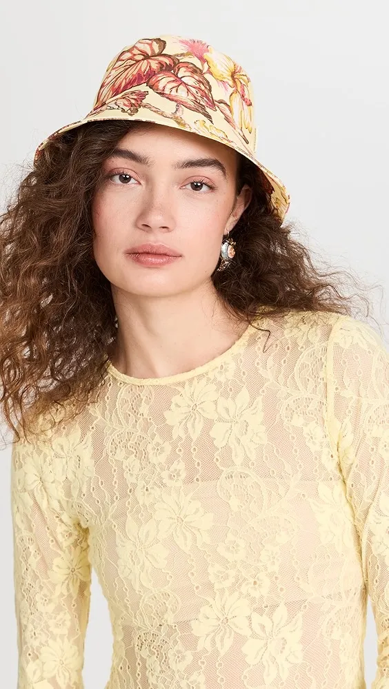 Zimmermann   Printed Canvas Bucket Hat 