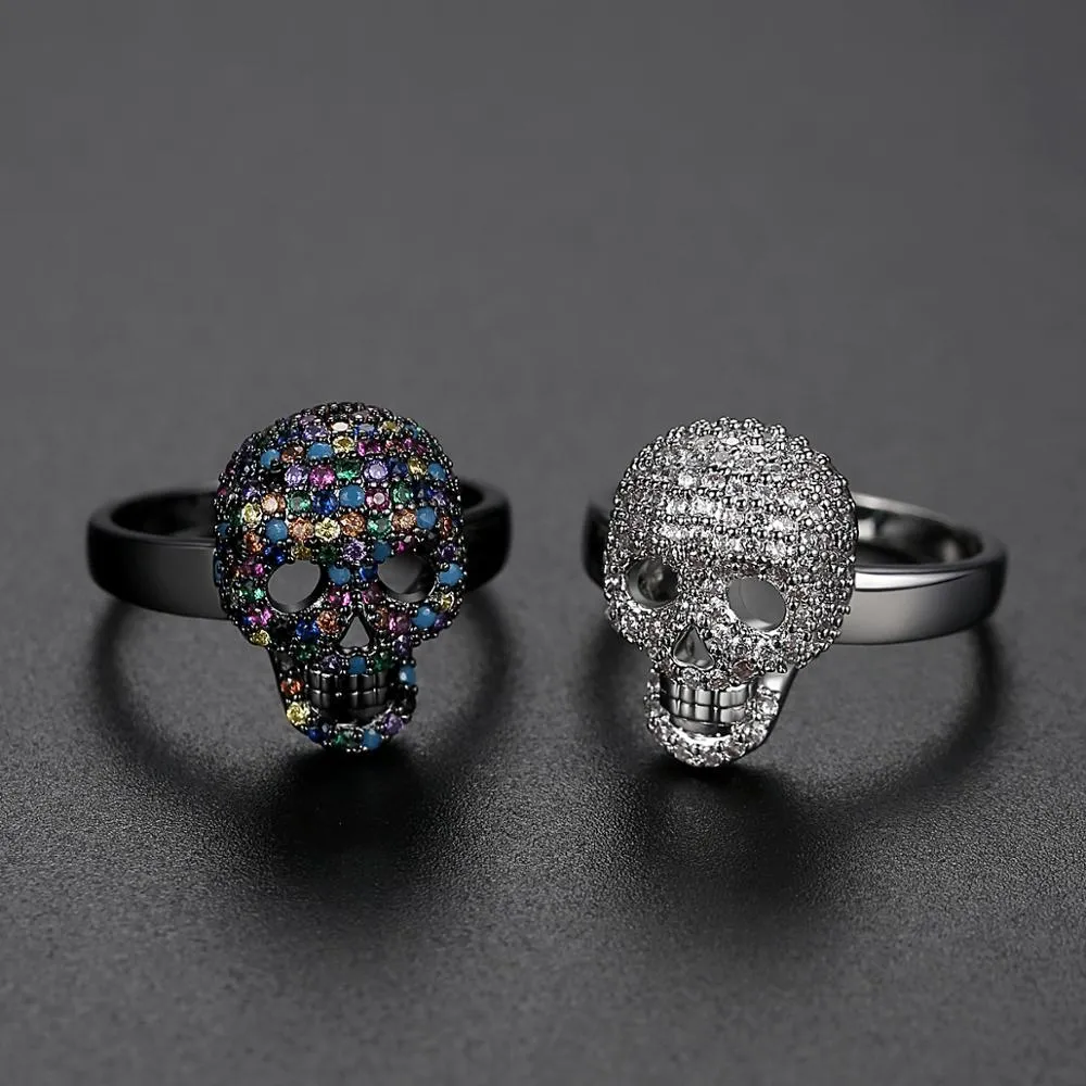 Zircon Stone Devil Skull Ring